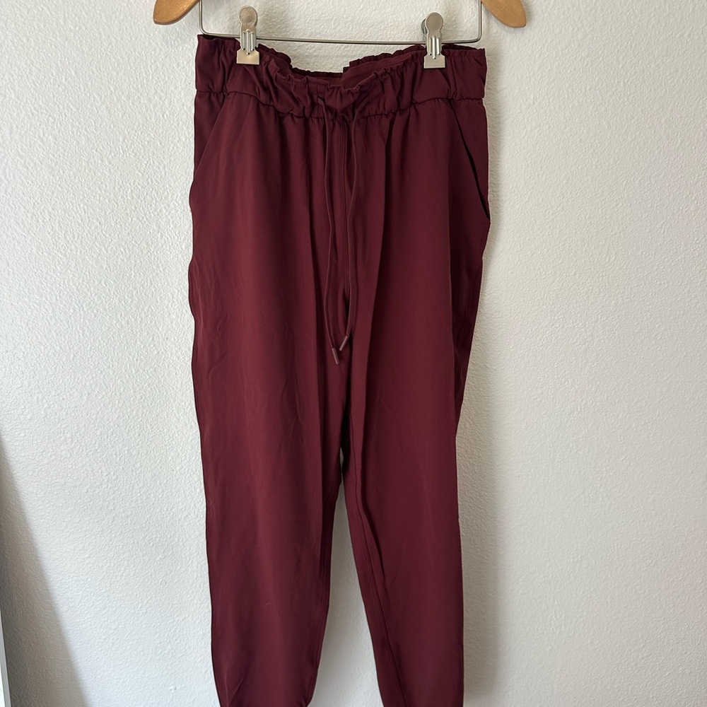 Lululemon Stretch High Rise Burgundy Jogger Pants